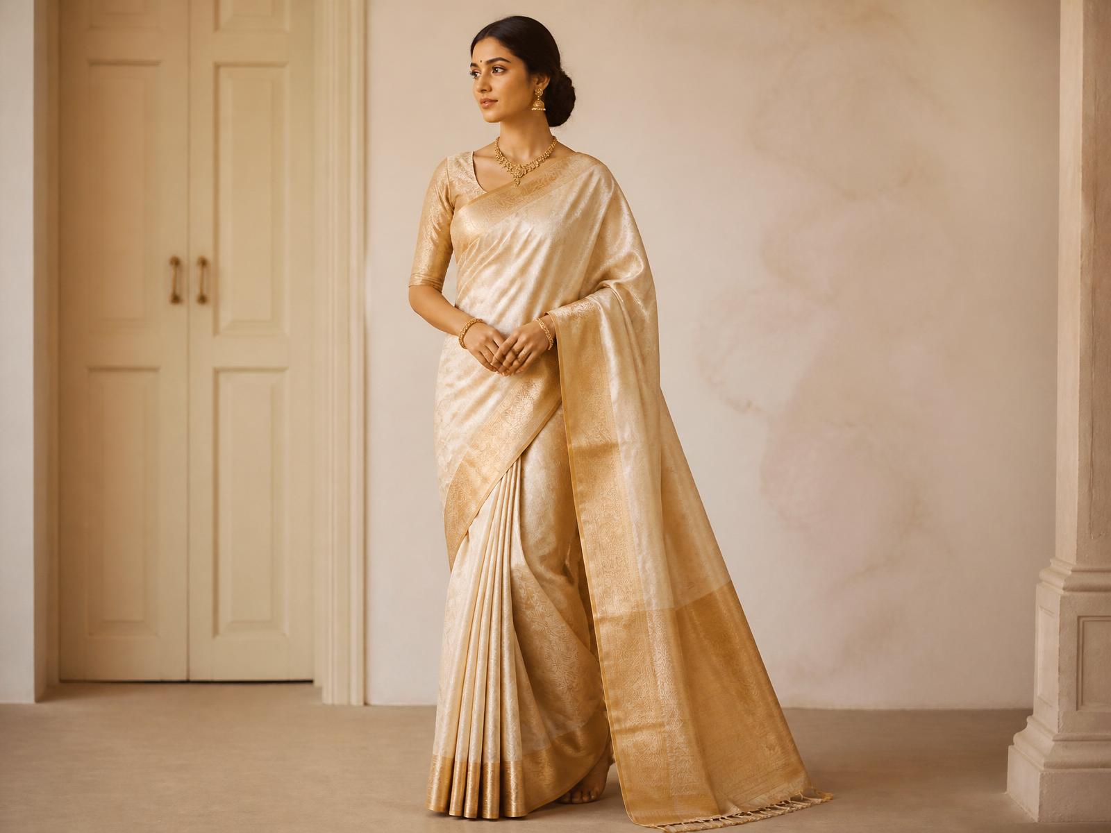 Woman wearing handcrafted Sakhy saree